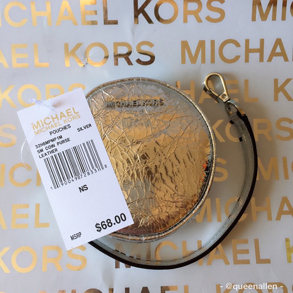 Michael Michael Kors Round Coin Purse- Silver